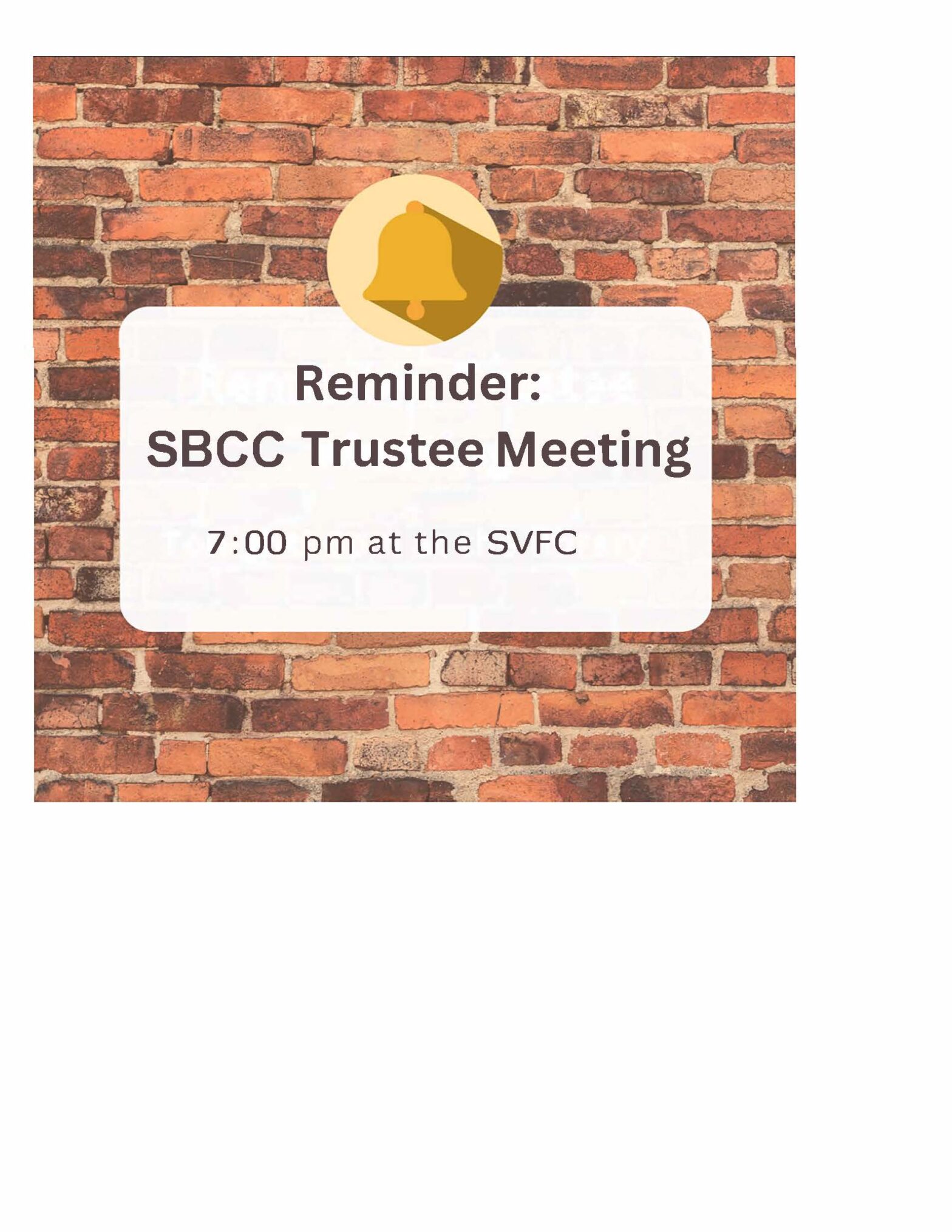 SBCC Monthly Meeting 5/4/2026 (SBCC Trustees & Members Only)